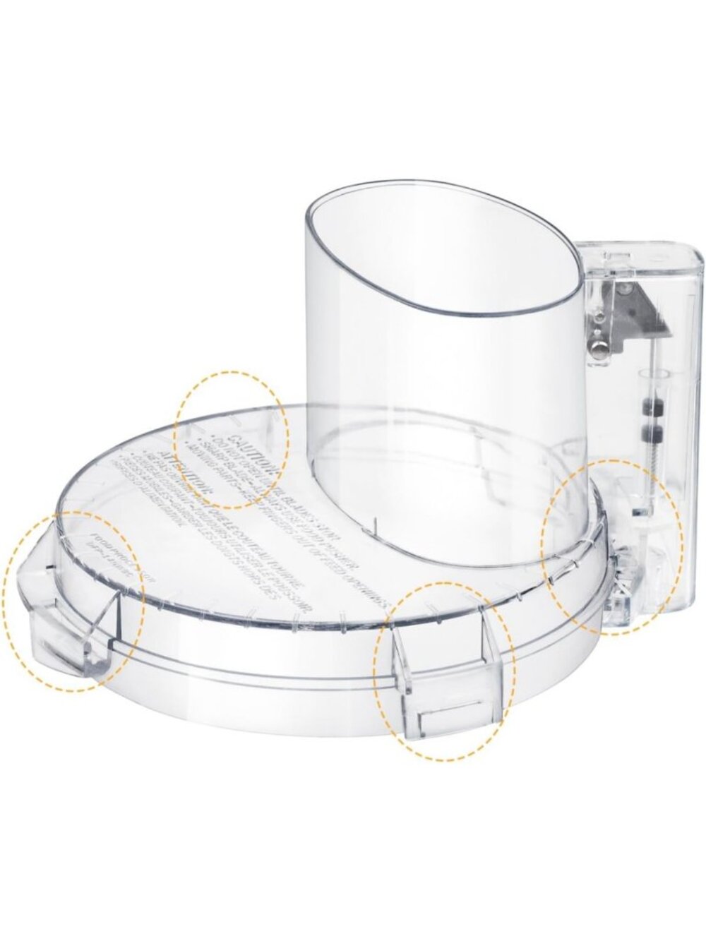 Clear Food Processor Work Bowl Cover with 4 Locking Tabs - Fits DFP-14 Models